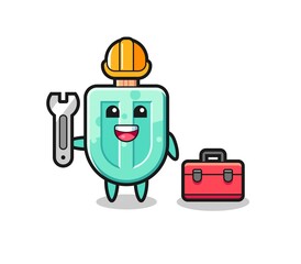 Mascot cartoon of popsicles as a mechanic
