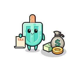 Character cartoon of popsicles as a accountant