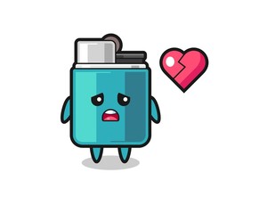 lighter cartoon illustration is broken heart