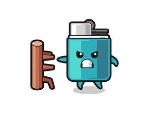 lighter cartoon illustration as a karate fighter