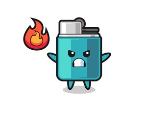 lighter character cartoon with angry gesture