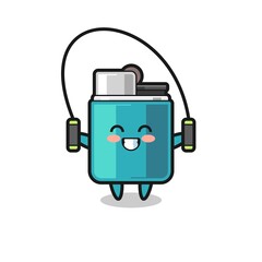 lighter character cartoon with skipping rope