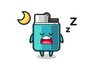lighter character illustration sleeping at night