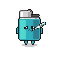 lighter mascot character with fever condition