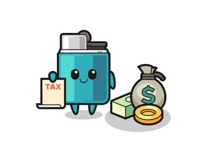 Character cartoon of lighter as a accountant