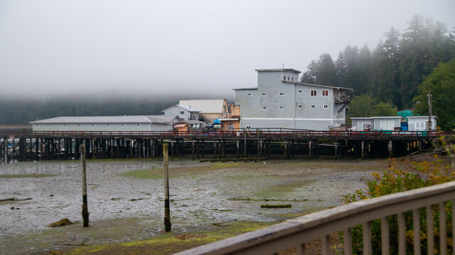 Winter Harbour, BC, Canada - 09-01-2021: The Qualicum Rivers Resort on Vancouver Island is a popular fishing lodge. Sport fishermen go for halibut, lingcod and salmon