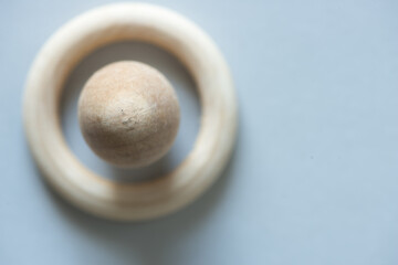 wooden ring and oval wooden object