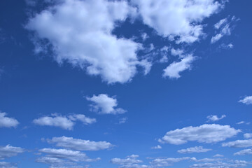 Blue sky with white clouds for background.