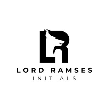 Initial L R alphabet Dog wolf fox head vector illustration logo design inspiration for your business and any purposes