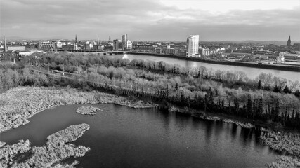 Landscape, City, Nature, Limerick, Buildings, Plants, Background, Macro