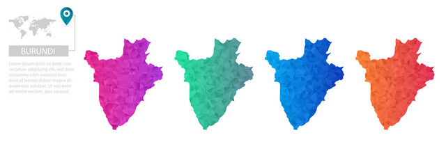 Set of vector polygonal Wales maps. Bright gradient map of country in low poly style. Multicolored country map in geometric style for your infographics, polygonal design for your ,Vector eps10