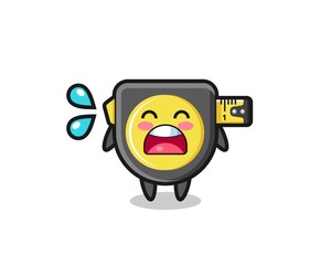 tape measure cartoon illustration with crying gesture