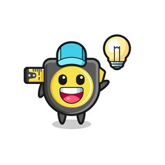 tape measure character cartoon getting the idea