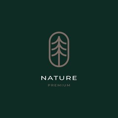 Pine tree logo design inspiration vector template
