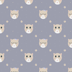 Hand drawn Hat of Cat Pattern