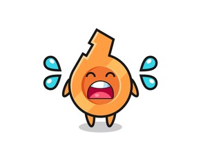 whistle cartoon illustration with crying gesture