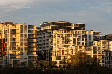 Dense view of apartment building under the sunlight.