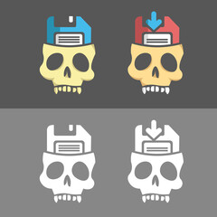 unique icon shaped skull documents, save and save as very suitable for Halloween theme or who like skull theme