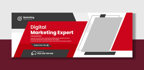 Digital Creative corporate business marketing social media timeline promotion facebook cover & page banner post template 