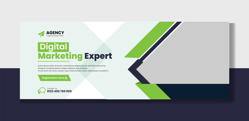 Fototapeta premium Digital Creative corporate business marketing social media timeline promotion facebook cover & page banner post template 