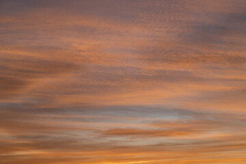 Dramatic cloud formation on sunset sky.