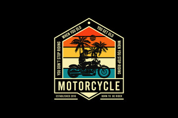 Motorcycle, design silt retro style