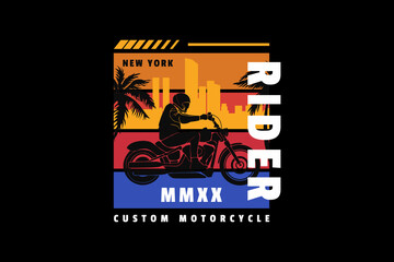 Rider custom motorcycle, design silt retro style
