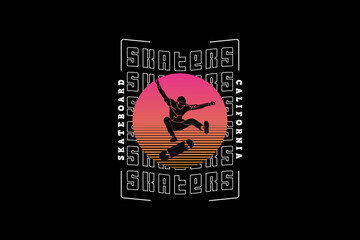 Skaters, design silt retro style © 4gladiator.studio44