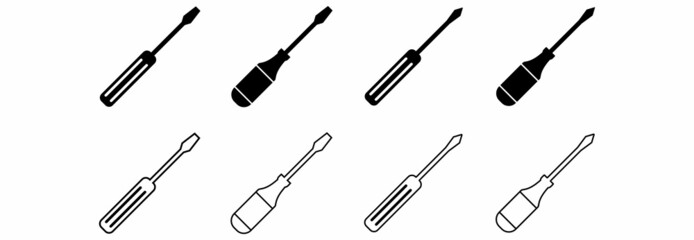 screwdriver icon, screwdriver vector, screwdriver symbol of repair, screwdriver symbol of tools