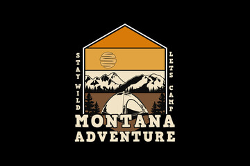 Montana adventure, design silt retro style