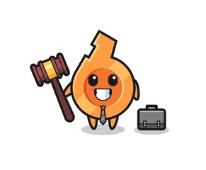 Illustration of whistle mascot as a lawyer