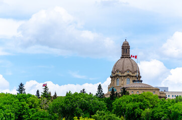 view of the city, edmonton, legislative building