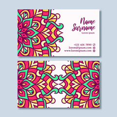 Fototapeta premium Vintage business card with mandala design