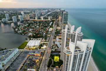 Aerial photo Sunny Isles Beach FL facing north