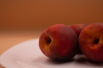 peaches on a plate