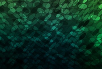 Dark Green vector background with bubbles.