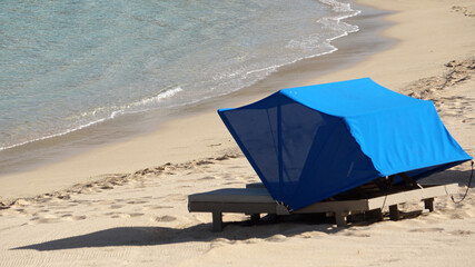 Cabana chair on the beach. 