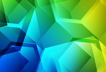 Light Blue, Green vector pattern with polygonal style with cubes.