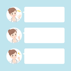 オンライン診断を行う女性医師の表情イラストセット