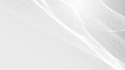 Obraz premium Dot white gray wave light technology texture background. Abstract big data digital concept. 3d rendering.