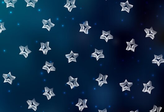 Dark BLUE vector layout with bright stars. © smaria2015