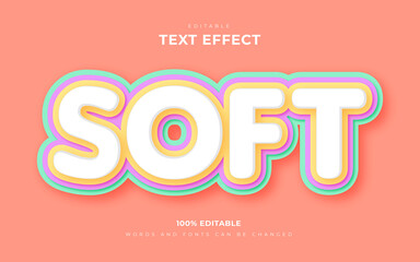 Soft text effect style editable effect