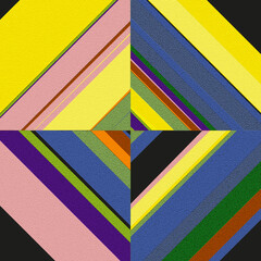 Abstract bright geometric pattern with gradients for design. 3d.