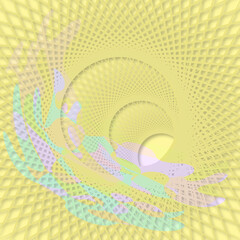 Obraz premium Abstract drawing with many yellow mesh structures.3d.