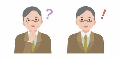 悩みが解決したシニアビジネスマン