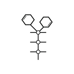 several hexagons and circles connected by lines