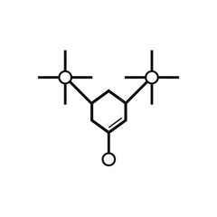 a hexagon with a few circular lines