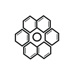 circle in the middle of a set of hexagons
