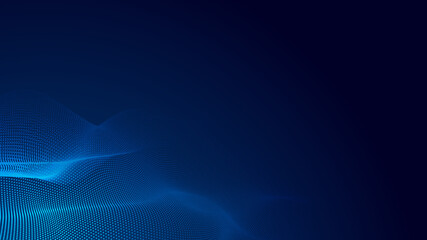 Abstract dot white blue wave gradient texture technology background.