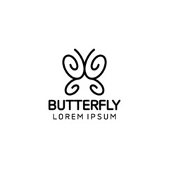 Illustration vector graphic of Butterfly logo. Line art logo style. Design inspiration